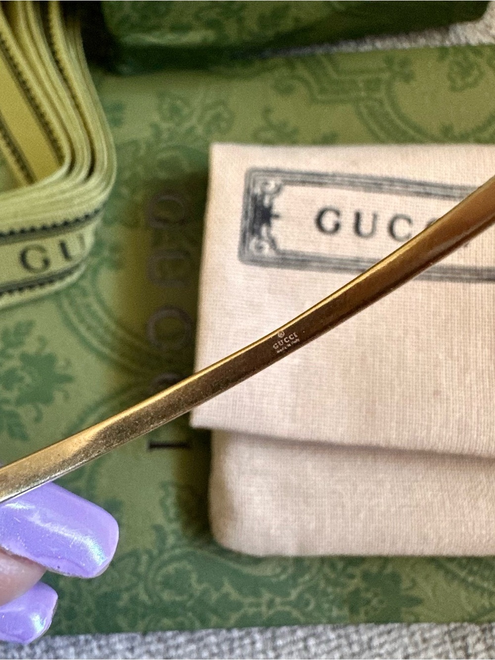 Gucci Gold Double G Open Cuff Bracelet - Picture 5 of 6